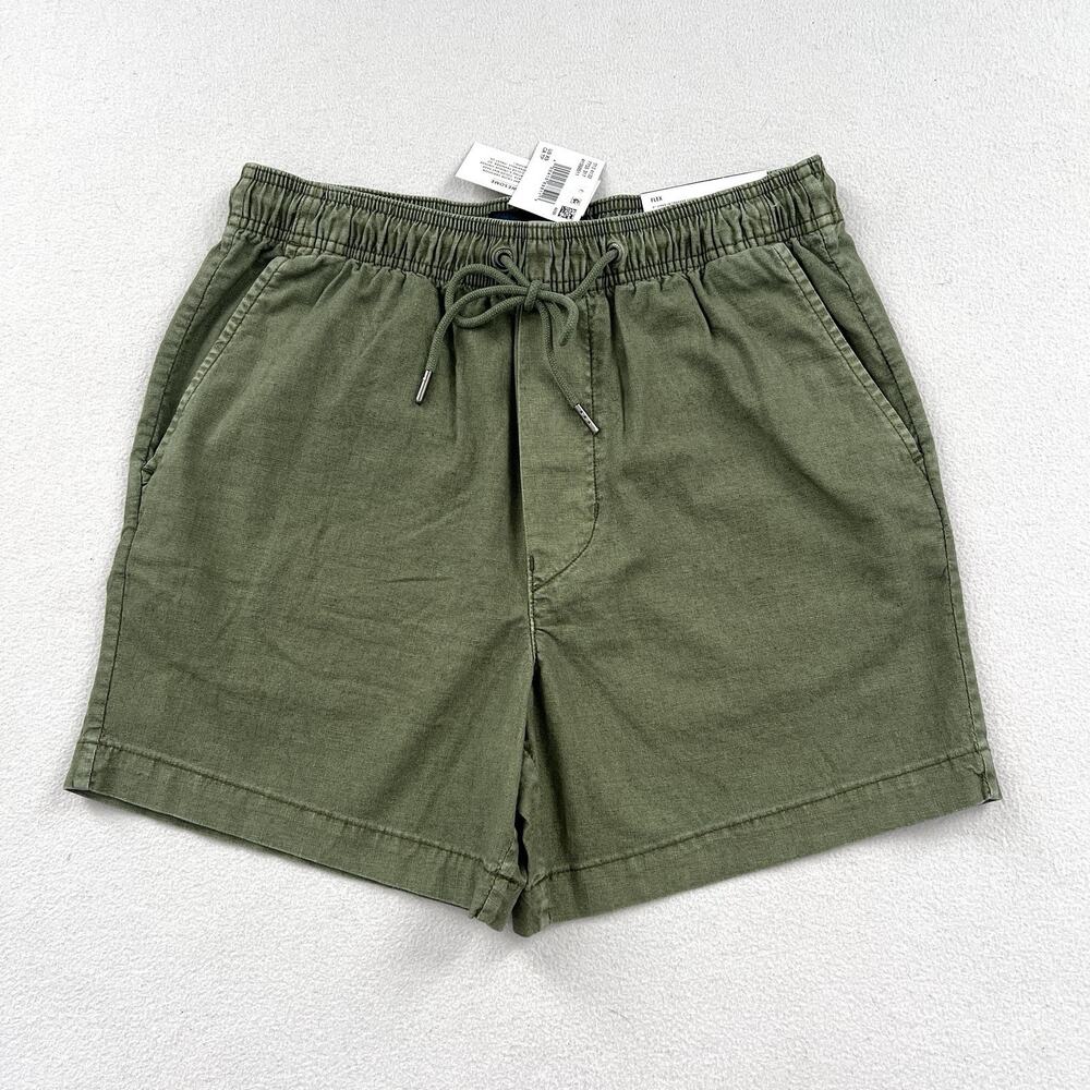 NWT American Eagle Green Linen Blend Flex Lived In Trekker Drawstring Short XS